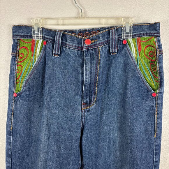 Vintage Coogi Australia Blue Denim Embroidered Pockets Straight Leg Jeans 36x34 - Picture 3 of 10